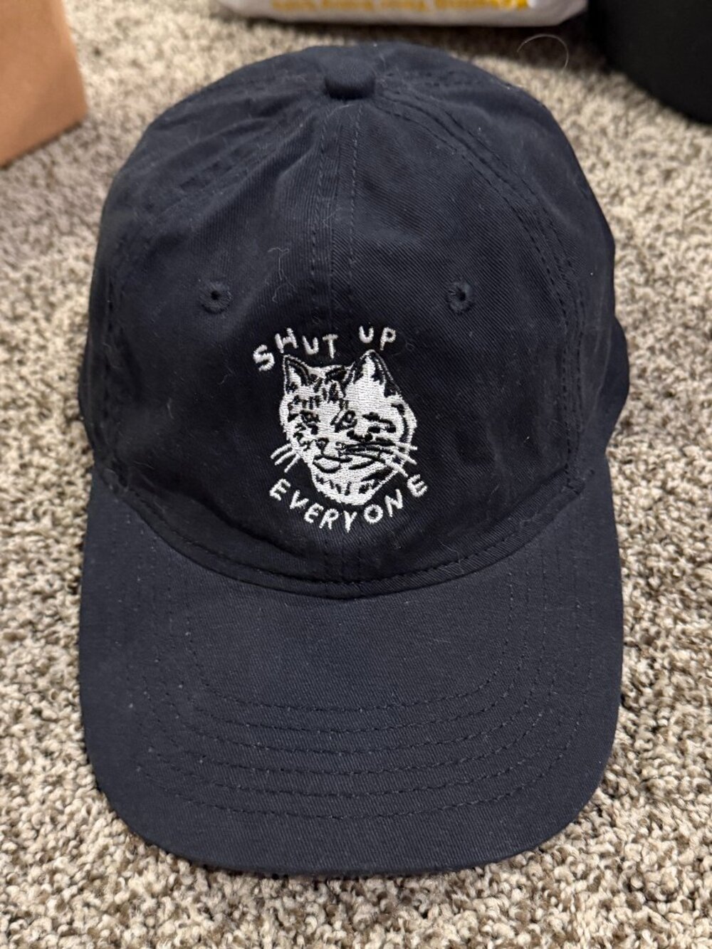 "Shut Up Everyone" Cat Baseball Hat